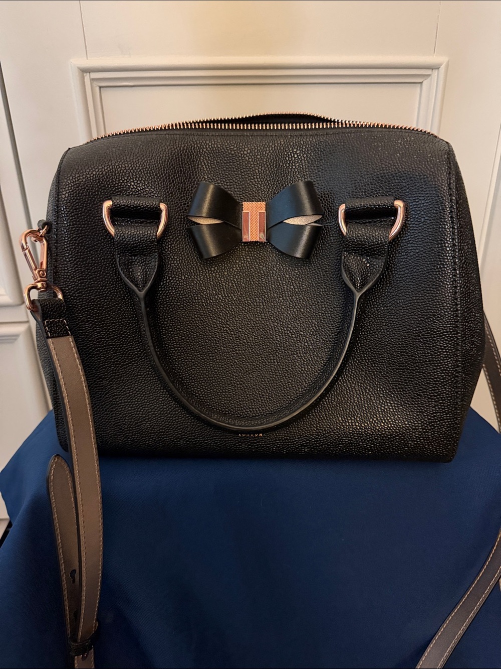 Ted Baker London Rojinir Black Bow Accent Satchel Handbag - Women Bags